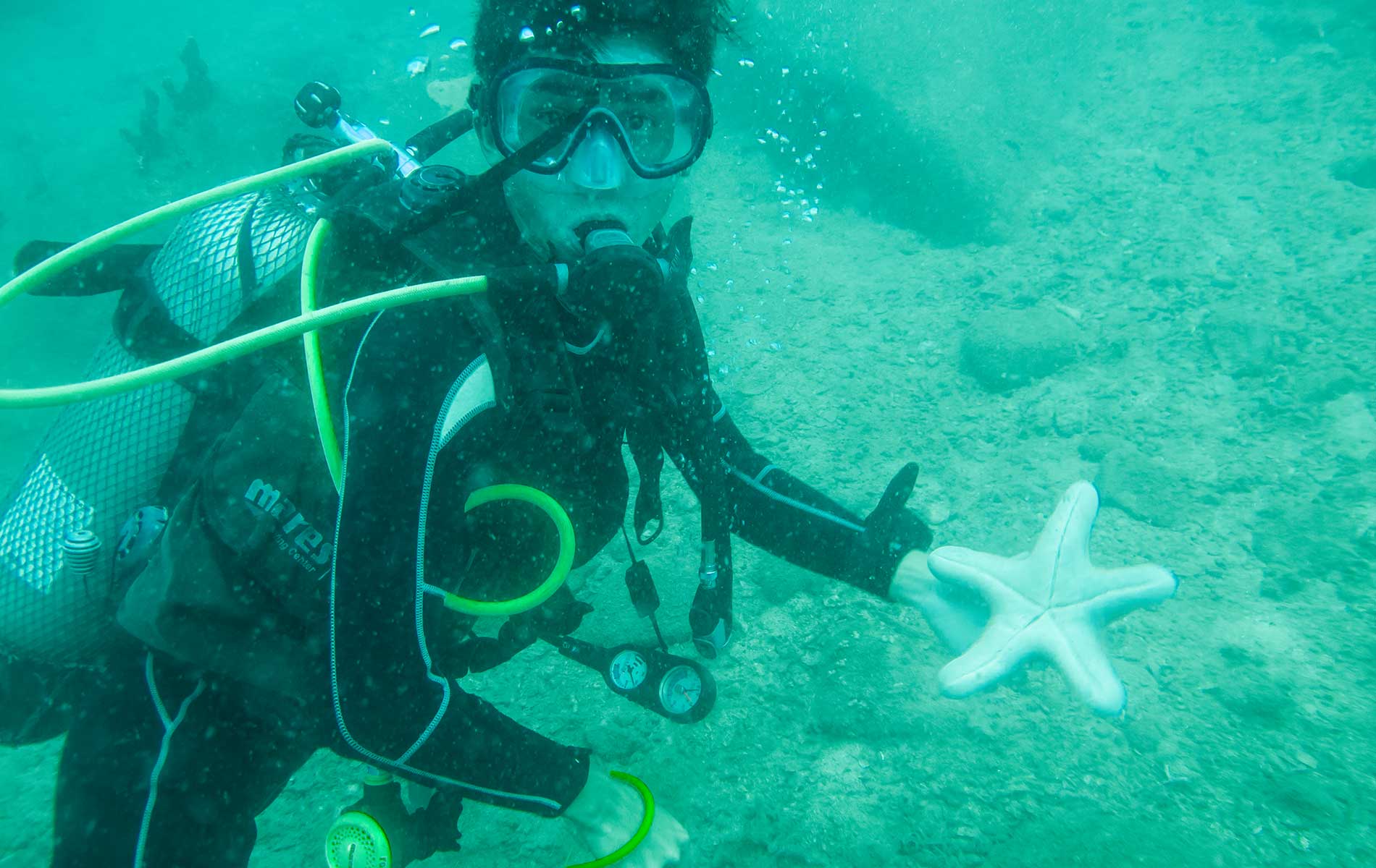 Dive Master Showing Coral