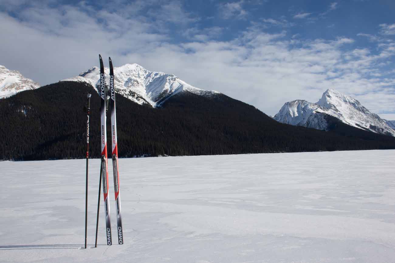 Skiing Maligne Lake